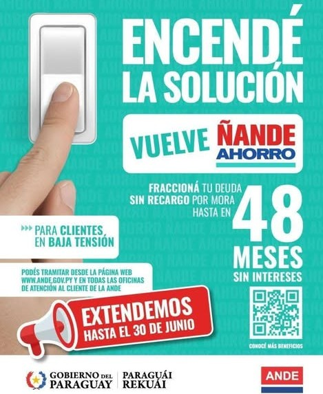 ANDE regulariza USD 35,4 millones en deudas con la campaña ‘Ñande Ahorro’